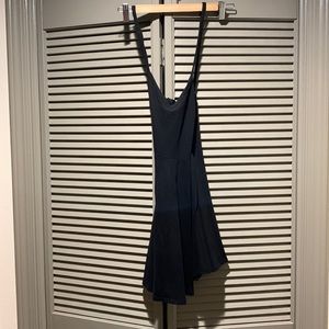 LBD. Criss cross back, black cotton skater dress